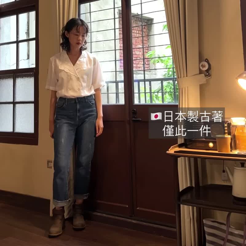 古董绣花领白衬衫【日本古董衣】永续是最奢华的精品 - 女装衬衫 - 聚酯纤维 白色