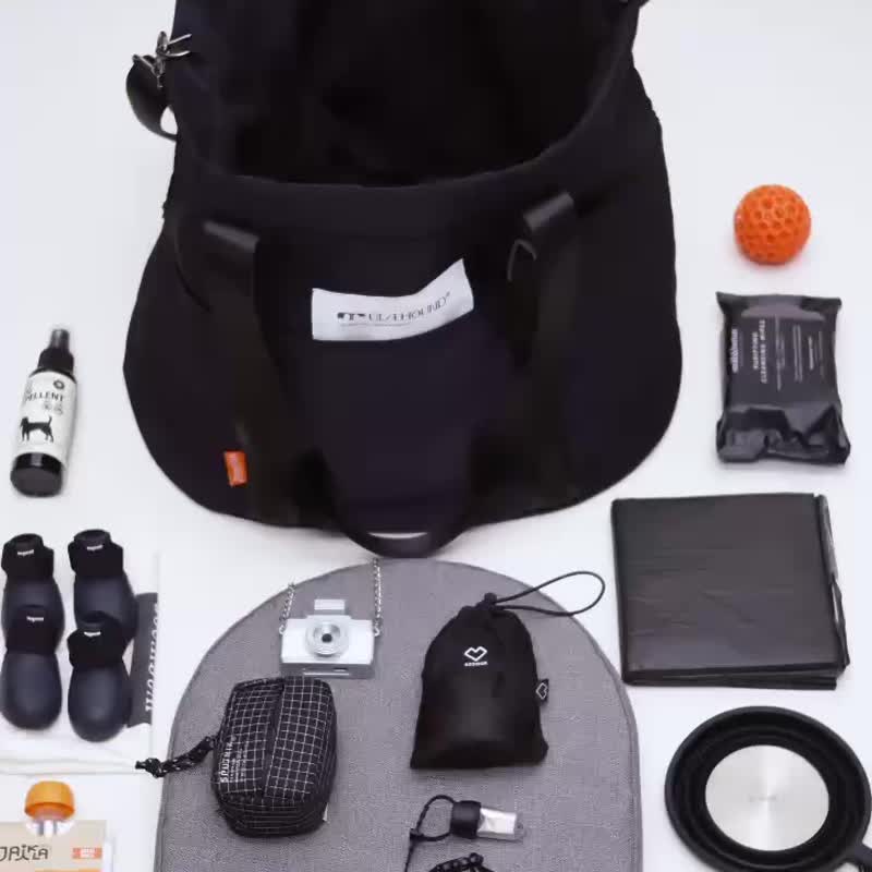 多功能单肩斜挎游牧托特包/宠物包/妈妈包/办公包/旅行包 - 侧背包/斜挎包 - 其他人造纤维 黑色