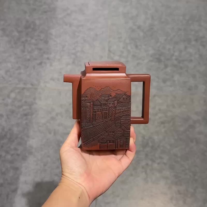 四方徽派 全手工 正高工许学芳作品 容量400cc 红泥 - 茶具/茶杯 - 陶 