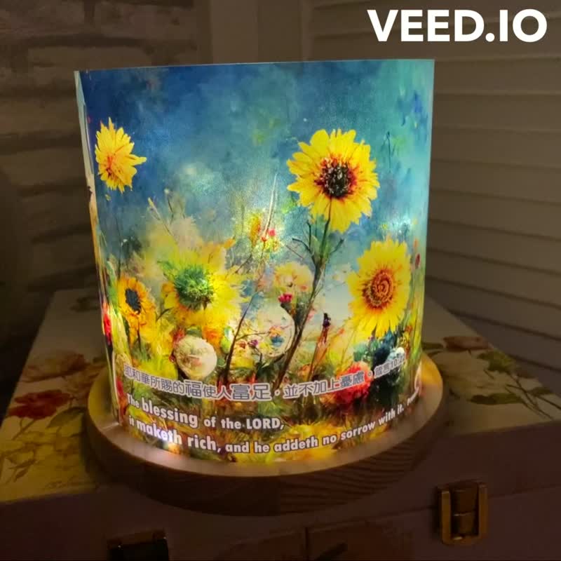 【丰盛有余】生命之光祝福版 灯罩片 LED木底座 灯饰摆件 - 灯具/灯饰 - 其他材质 多色