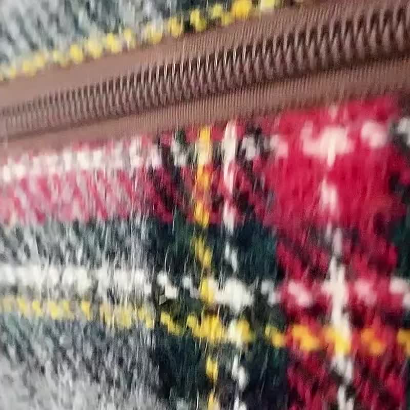 harris tweed粗花呢化妆包便携大容量小众立体式手提定制收纳包盒 - 化妆包/杂物包 - 羊毛 