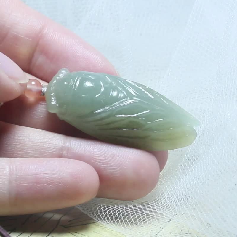【一鸣惊人】天然和田玉项链挂件吊坠 寓意一鸣惊人|成就一番事业 - 项链 - 玉石 绿色