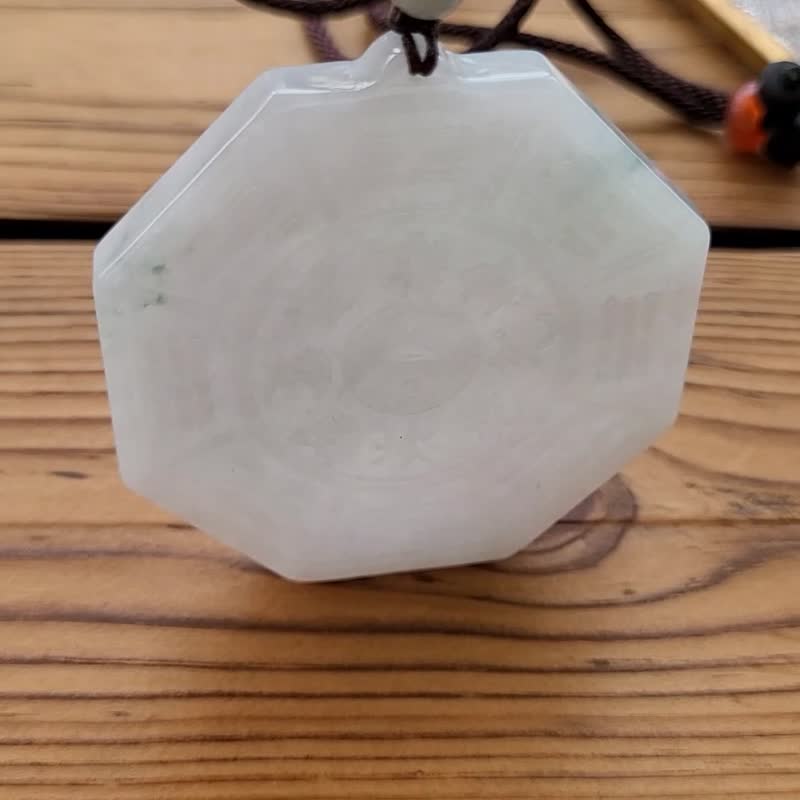 【亲翠】天然翡翠 冰大微蓝底小飘花后天八卦调整式绳链 佛系 - 项链 - 玉石 多色
