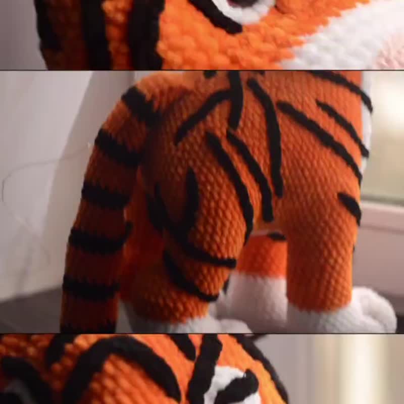 钩针图案 Amigurumi Tiger，钩针图案，英国钩针图案，Handm - 线上课程/教学影片 - 其他材质 