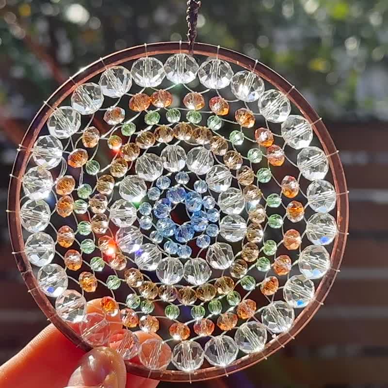 光疗艺术 透明橙光曼陀罗捕日器 - 其他 - 玻璃 粉红色