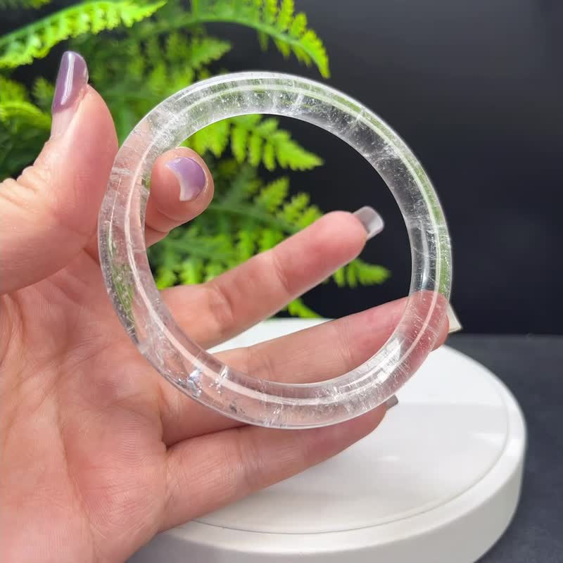 冰透 白水晶手镯 62MM 彩虹光 白色水晶手环 提高灵气 激发潜能 - 手链/手环 - 水晶 白色
