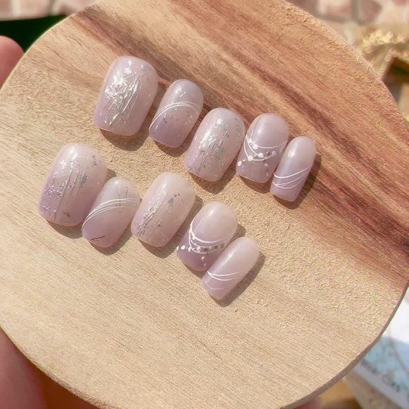 银花 镜面粉 手工美甲 手绘穿戴甲 Nail arts/Press on nails - 其他 - 其他材质 银色