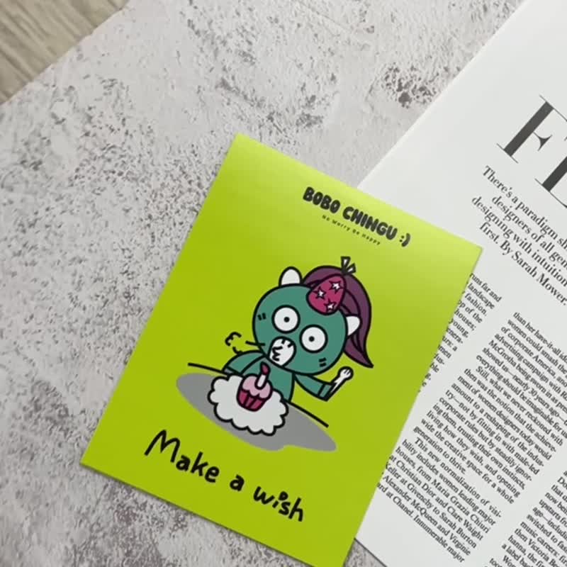 BOBO CHINGU :)  MAKE A WISH 明信片 酷卡 创意插画 - 卡片/明信片 - 纸 