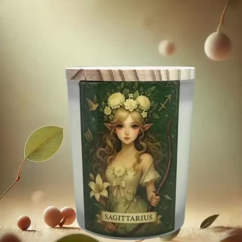 射手座 星座香氛烛杯 充满冒险精神的质感星座蜡烛 质感星座礼品 - 蜡烛/烛台 - 蜡 白色