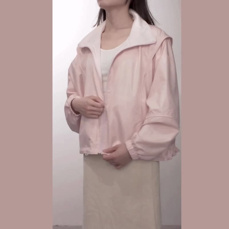 环保女性双面穿抗UV 防晒外套(UPF40)(1色) - 女装休闲/机能外套 - 聚酯纤维 粉红色