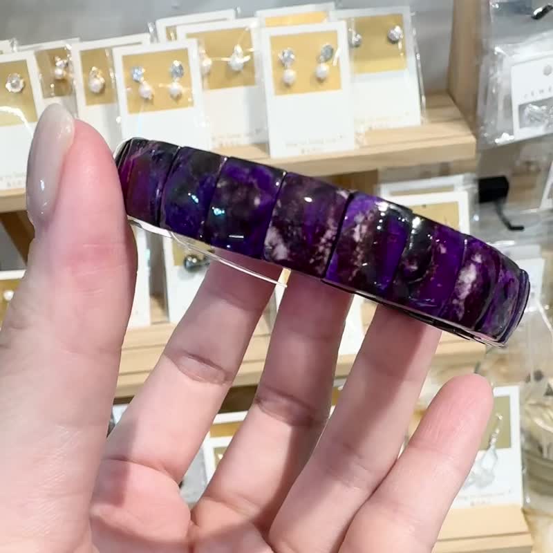 天然紫色舒俱莱10mm24.19g手排防癌宝石排除负面净化全身脉轮负能 - 手链/手环 - 半宝石 紫色