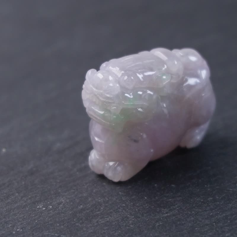 【招财神兽】冰种紫罗兰翡翠貔貅 | 天然缅甸玉翡翠 A 货 | 送礼 - 摆饰 - 玉石 紫色