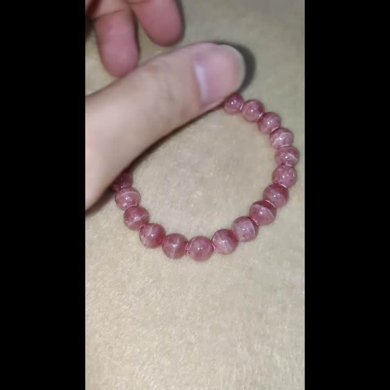 【订制品】 红纹石 Rhodochrosite 手串 手链 天然水晶 6.5-10mm - 手链/手环 - 玉石 