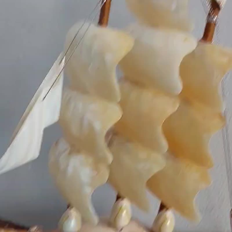 手工贝壳帆船艺术物件 海洋灵感慢生活装饰 - 墙贴/壁贴 - 贝壳 金色