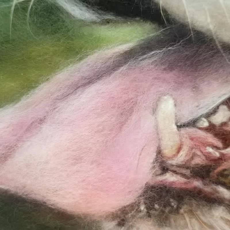 定制宠物肖像双毡狗肖像狗画羊毛 - 订制画像 - 羊毛 白色