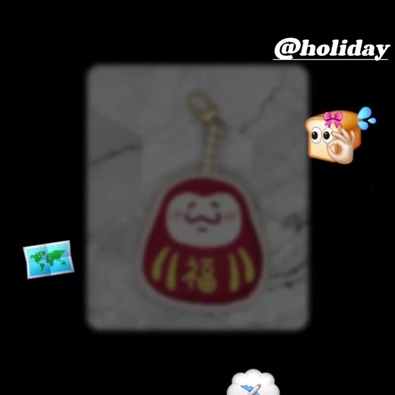 不倒翁福神双面对花万用袋 平安符袋 - 平安符/符袋 - 棉．麻 多色