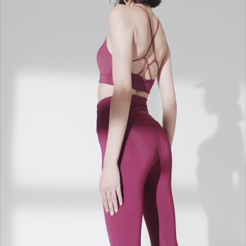 【换季特卖】Crossed Back Yoga Bra Cami - 女装运动衣 - 聚酯纤维 红色