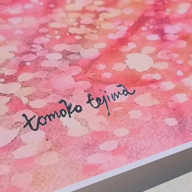 【樱花影】水彩艺术印花樱花花瓣花痴地毯粉红可爱室内装饰 - 海报/装饰画/版画 - 纸 粉红色