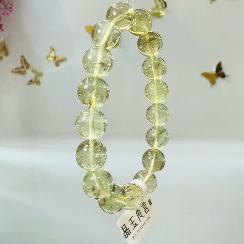 星空油画晶体黄金利比亚陨石圆珠11.5mm31.78g招财避邪提升执行力 - 手链/手环 - 半宝石 金色