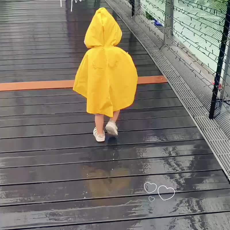 抗风防雨双面斗篷 - 订制 和风 12vs 黄色防水 - 童装外套 - 棉．麻 