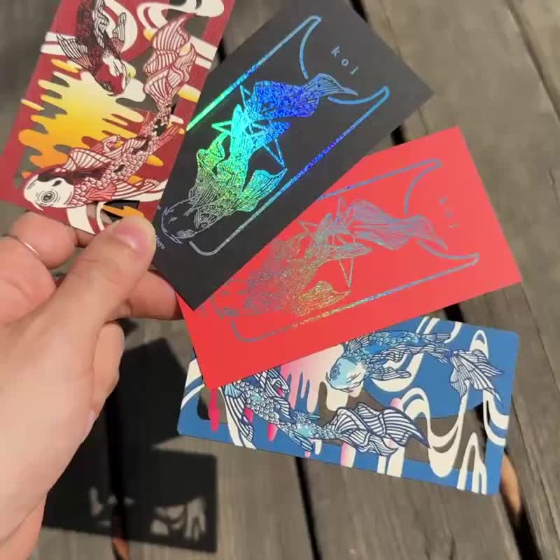 插画博览会新品-Koi 鲤鱼雷雕书签-两款 - 书签 - 纸 