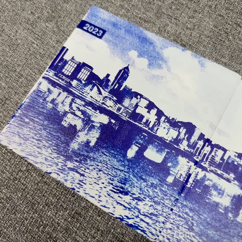 蓝晒香港 20年比对图 | 陶瓷 杯垫 一套两件 | 香港自家设计 - 杯垫 - 陶 蓝色