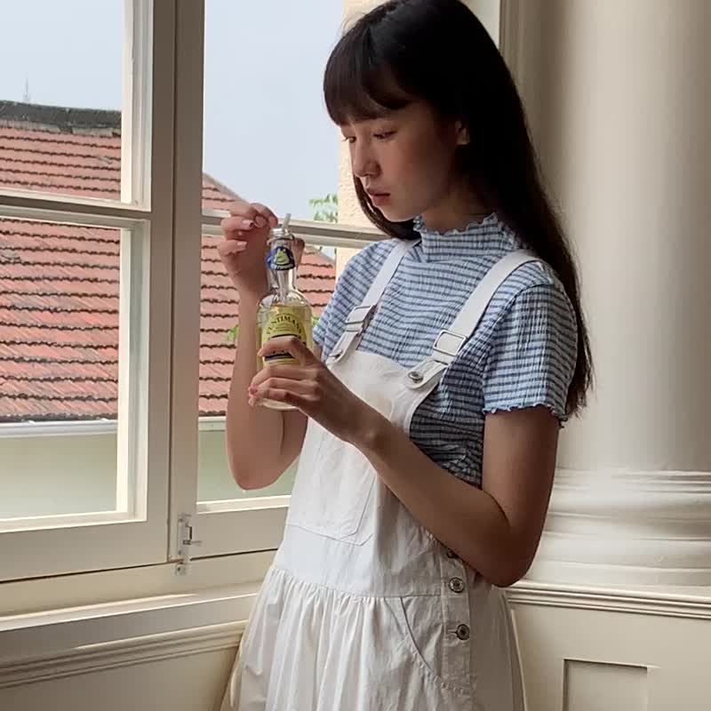 odd maker日系背带可调节中长裙女休闲纯色a字裙无袖连衣裙 - 洋装/连衣裙 - 棉 