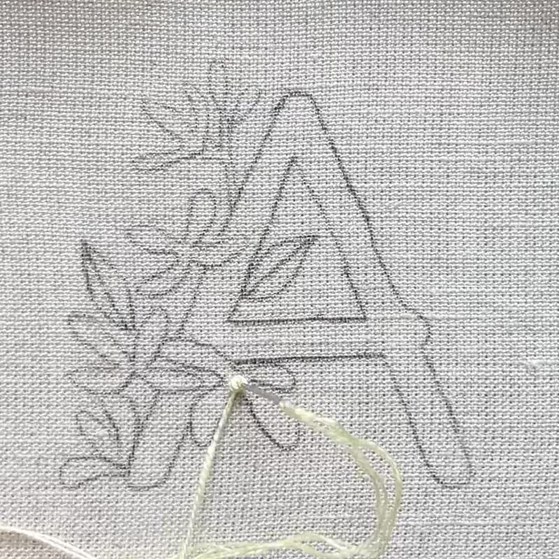 A–Z 连翘花字母手工刺绣材料包 - 花卉字母设计 - 适合初学者教 - 编织/刺绣/羊毛毡/裁缝 - 棉．麻 