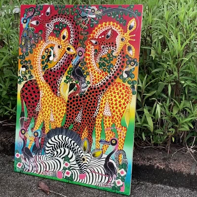 【U778灿烂时光】坦桑尼亚手绘画作,挂画,居家装饰,礼物 - 海报/装饰画/版画 - 其他材质 