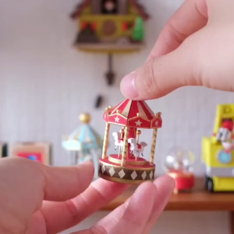 【棉花星球】旋转小木马 - 玩偶/公仔 - 木头 多色