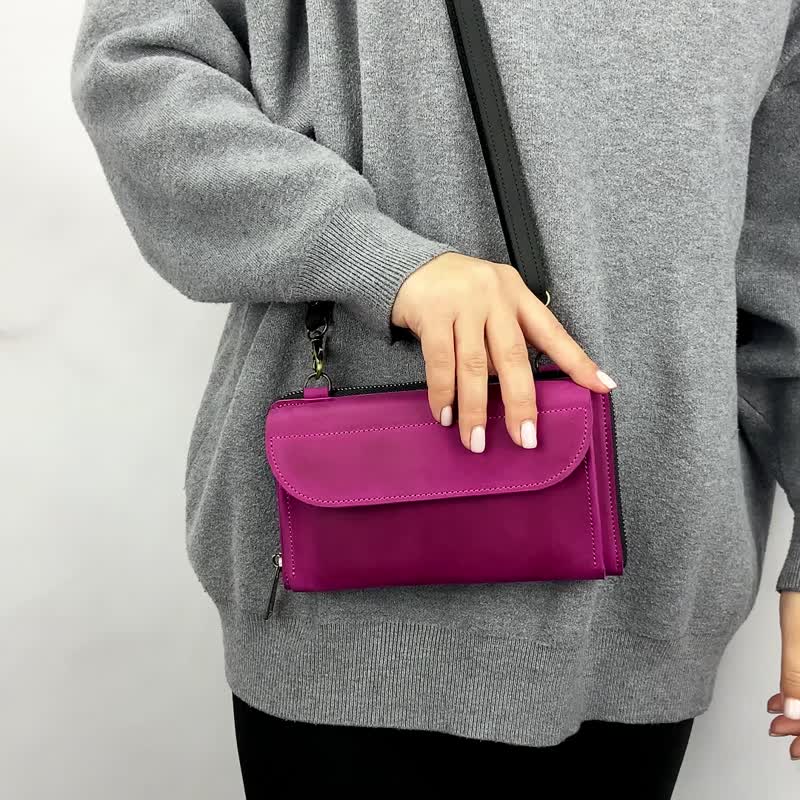 如果您想做出更改请通过私人消息写信给我我们将讨论所有细节 - 侧背包/斜挎包 - 真皮 粉红色