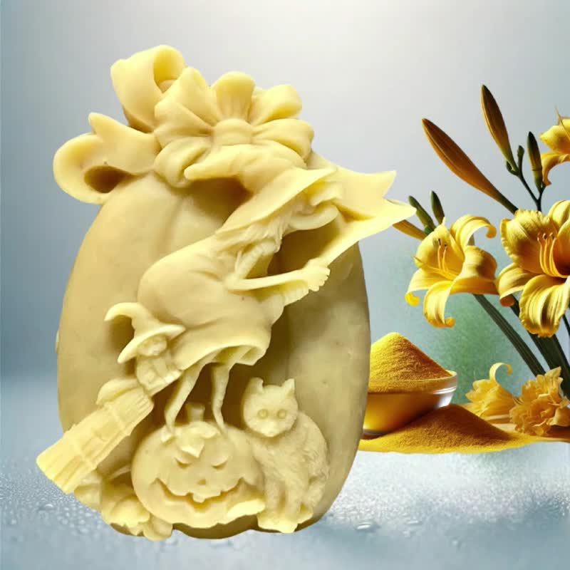 万圣节之南瓜与飞天女巫调香草本手工皂 金针沐浴洗颜皂 - 肥皂/手工皂 - 其他材质 黄色