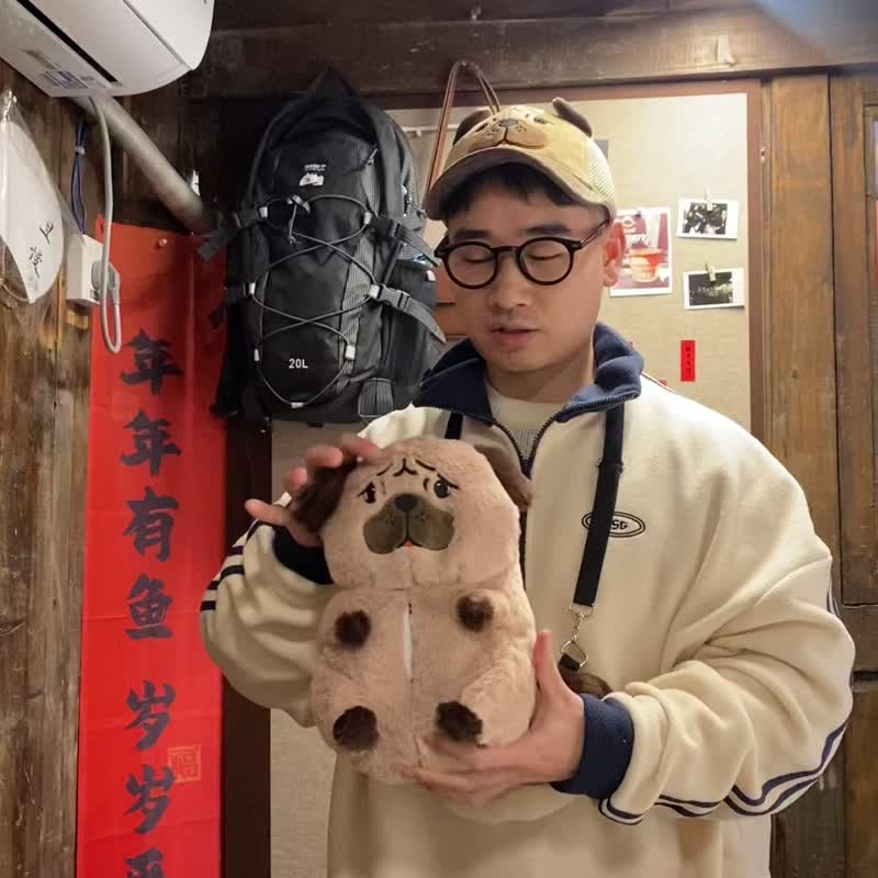 语罐头原创可爱宠物巴哥抽纸玩偶狗狗保暖百搭毛绒车用纸巾礼物 - 纸巾盒 - 其他材质 橘色