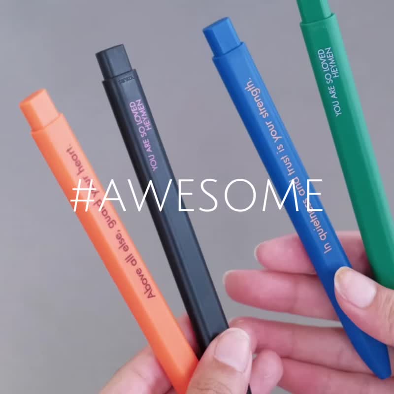 Heymen黑門 太棒啦 原創設計按壓速幹瑞士進口獲獎扁扁筆中性筆 - 圆珠笔/中性笔 - 其他材质 多色