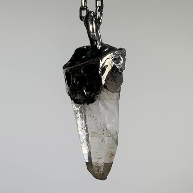 喜马拉雅水晶/纯银粗犷个性手工项链 - 项链 - 纯银 
