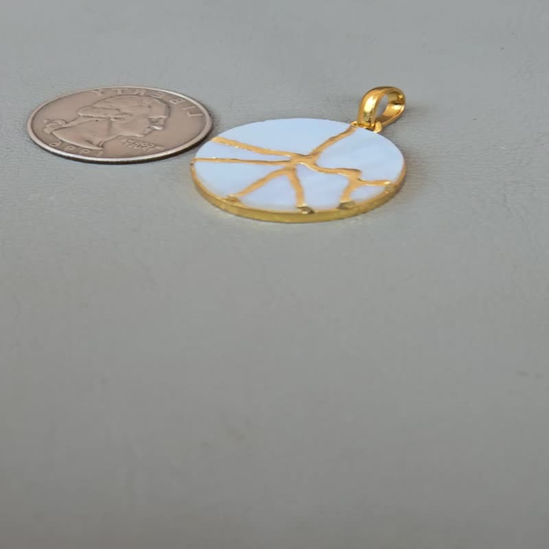 金继蛋白石项链 22K镀金银饰 日本手工珠宝 - 项链 - 半宝石 