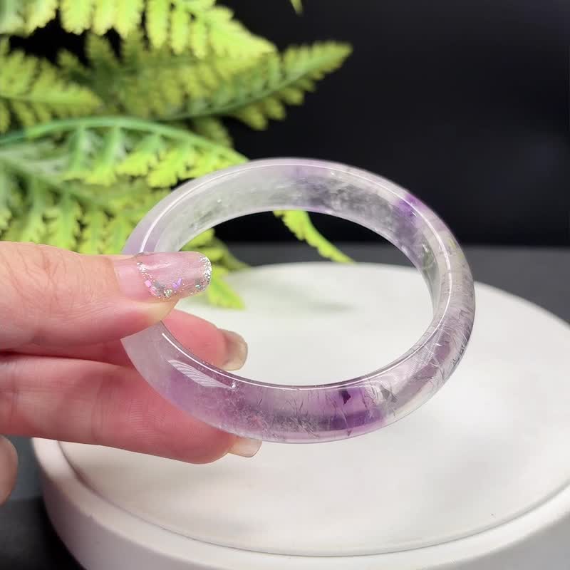 渐变紫超七水晶手镯 59MM 冰透星光闪片 超级能量七 提升个人魅力 - 手链/手环 - 水晶 紫色