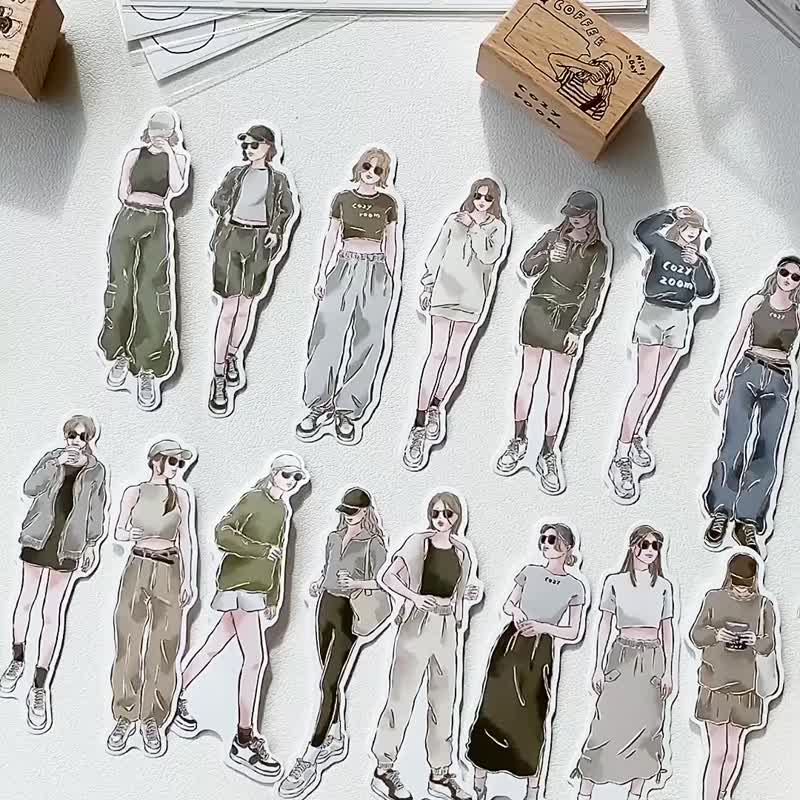 Cozyroom/运动女子/贴纸包/手帐贴纸 - 贴纸 - 纸 灰色