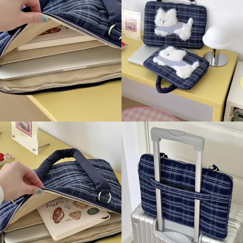 SEEU SODA/自制可爱韩国手提电脑包11-12寸/13-15寸ipad - 电脑包 - 聚酯纤维 蓝色