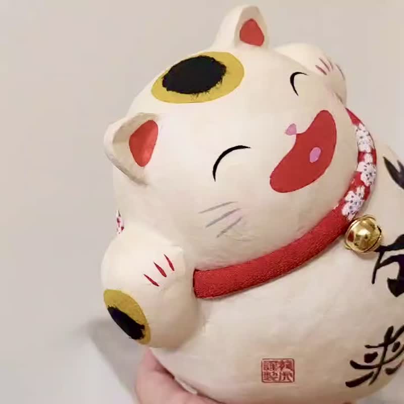 日本【RYUKODO】授权- 笑福万来开运招财猫|礼物|圣诞礼盒|入厝 - 摆饰 - 纸 