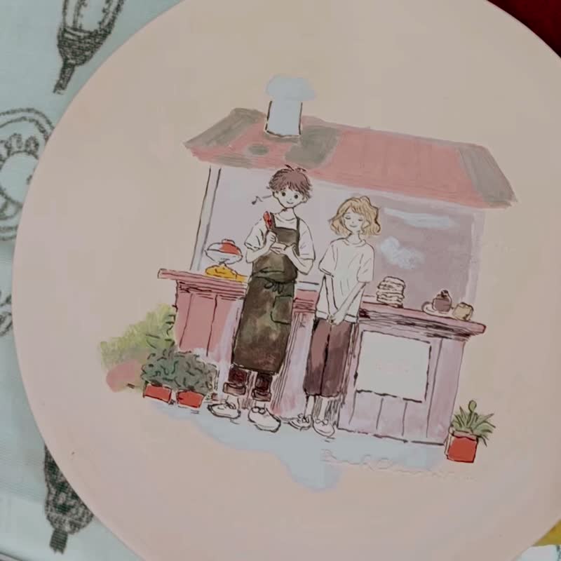 春郎陶-日常营业中－汉堡店圆盘 15 cm - 盘子/餐盘/盘架 - 陶 多色