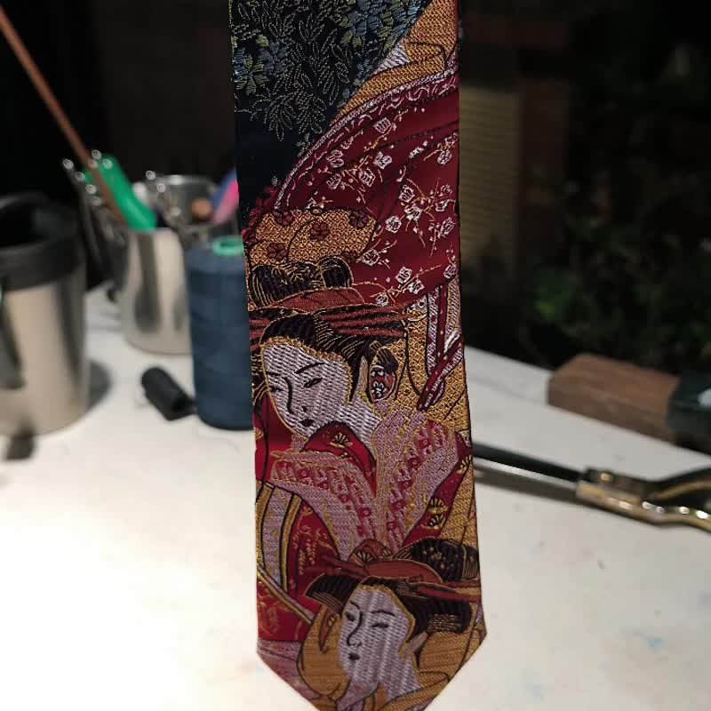 暗夜之舞 仕女 浮世绘  拼贴领带 - 领带/领带夹 - 丝．绢 