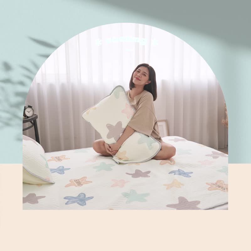 沁凉透气可水洗乳胶凉席垫枕套组/泰国进口乳胶冰丝凉垫/多款任选 - 寝具 - 乳胶 多色