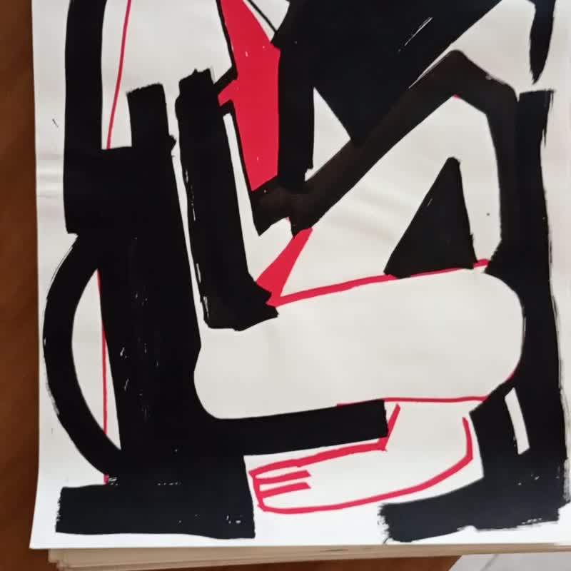 坐着的彩色裸体艺术品 |女性人体素描 |地板上的裸体女人 | - 海报/装饰画/版画 - 纸 白色