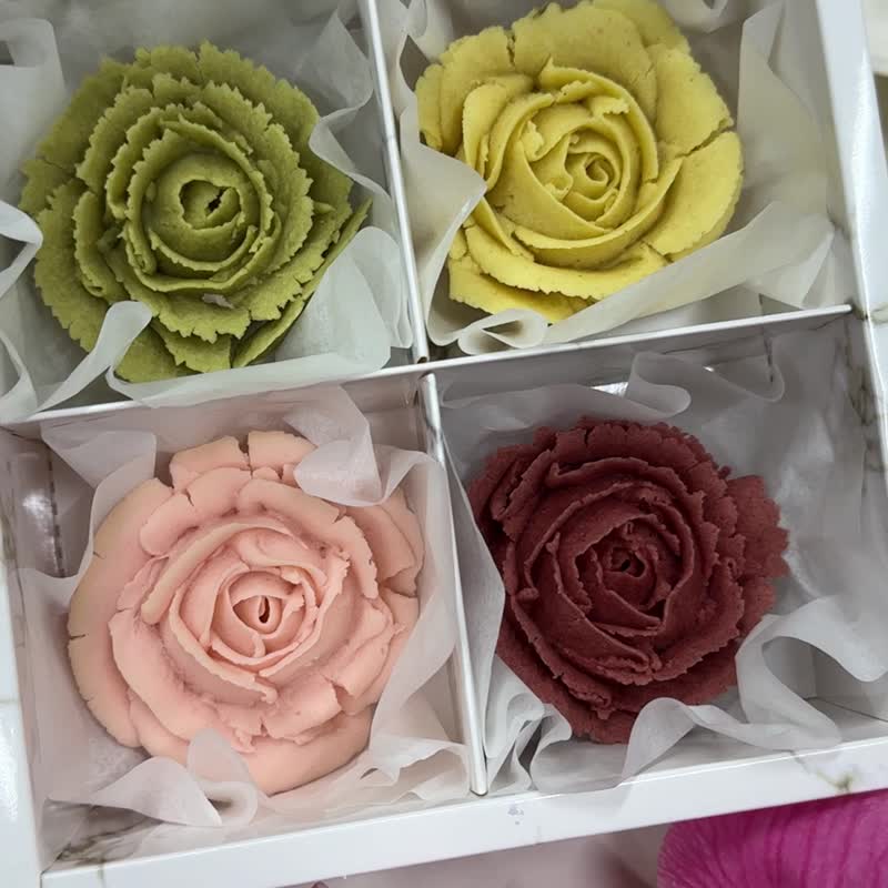 AY baker 韩式裱花 玫瑰 豆沙菓子 抹茶红麴南瓜樱花口味 - 蛋糕/甜点 - 新鲜食材 红色