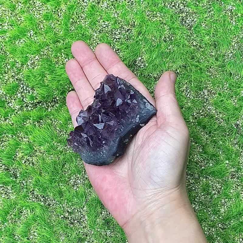 天然原皮原矿小紫晶簇 紫水晶 家居 办公室 疗愈 摆件 消磁净化 - 其他 - 水晶 紫色