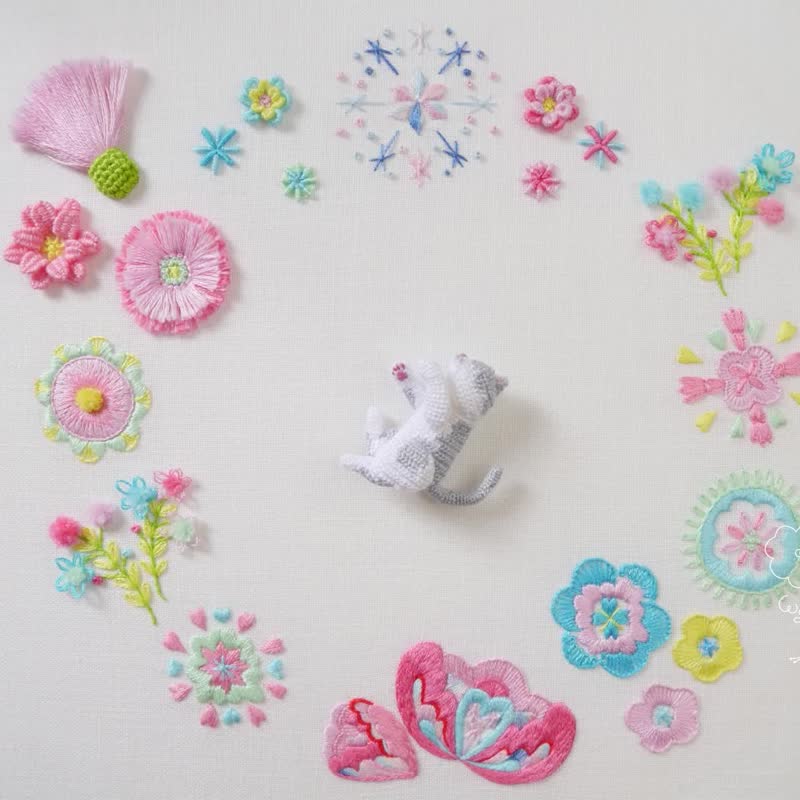 基础到进阶立体针法灵活运用 饰品 衣物等运用 刺绣在线课 - 编织/刺绣/羊毛毡/裁缝 - 其他材质 多色