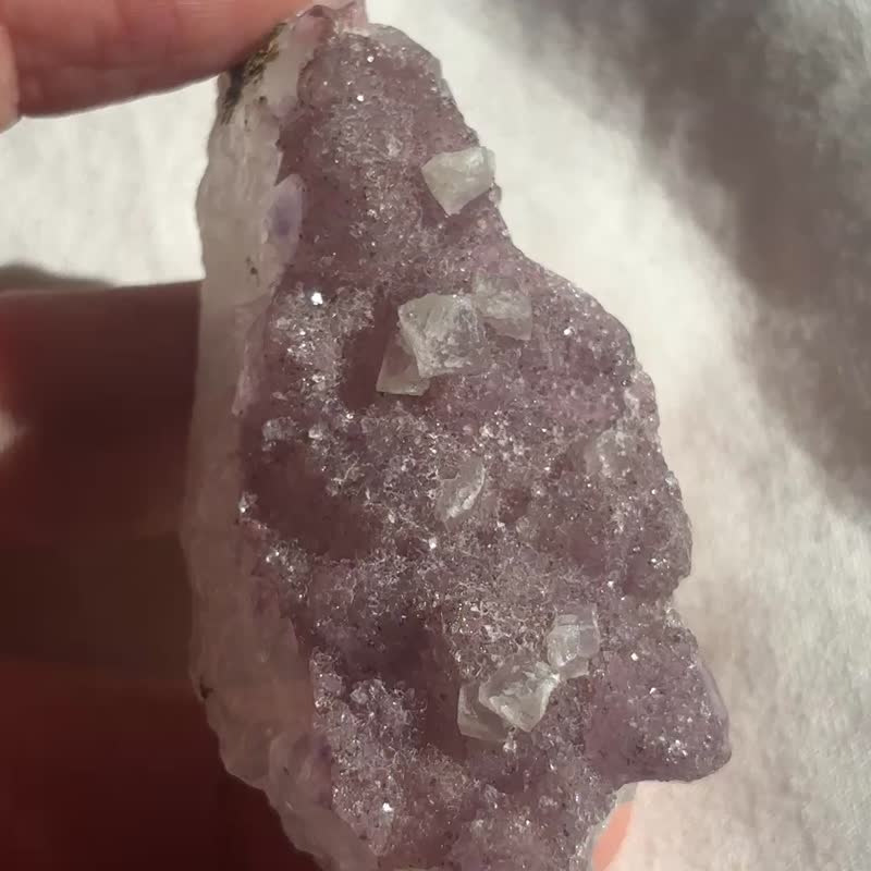 乌拉圭 软糖 二次结晶 多个小花球 紫晶簇 紫晶花 彩晶簇 水晶簇 - 摆饰 - 水晶 紫色