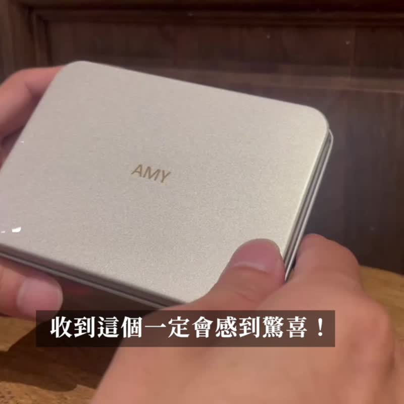 真皮零钱包 独家立体金属名字定制化/定制化铁盒名字 - 零钱包 - 真皮 黑色