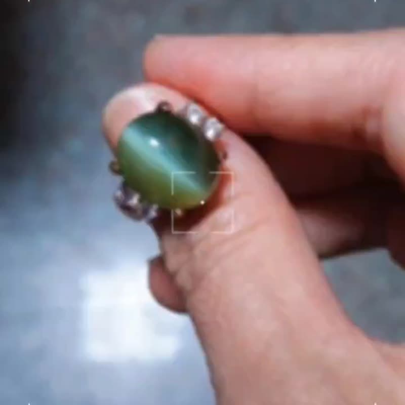 JadeStyle【晨曦幻影】 台湾蜜糖猫眼玉玫瑰金戒指 - 戒指 - 玉石 